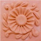 handmade terra cotta cearmic tile with a high relief design><br>
<b><font size=