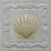 handmade ceramic tile with a high relief design and a one color glaze