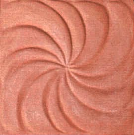 handmade terra cotta ceramic tile with a graphic design and a clear matte or gloss glaze