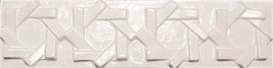 handmade designer trim piece ceramic tile with a high relief design and a one color glaze